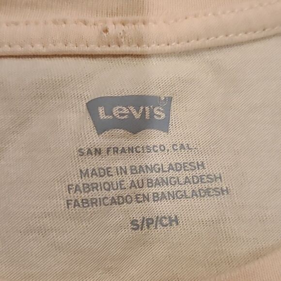 Levi's‎ womens peach cotton logo floral tshirt size small - Picture 4 of 6
